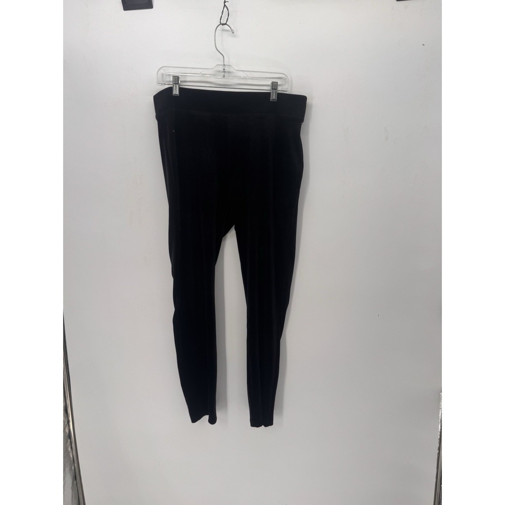 LOFT Leggings Womens L Black Velvet High Rise Pants NWT